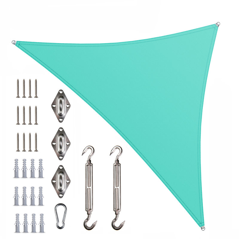 Toile d'ombrage triangulaire, Turquoise, 16 pi x 16 pi