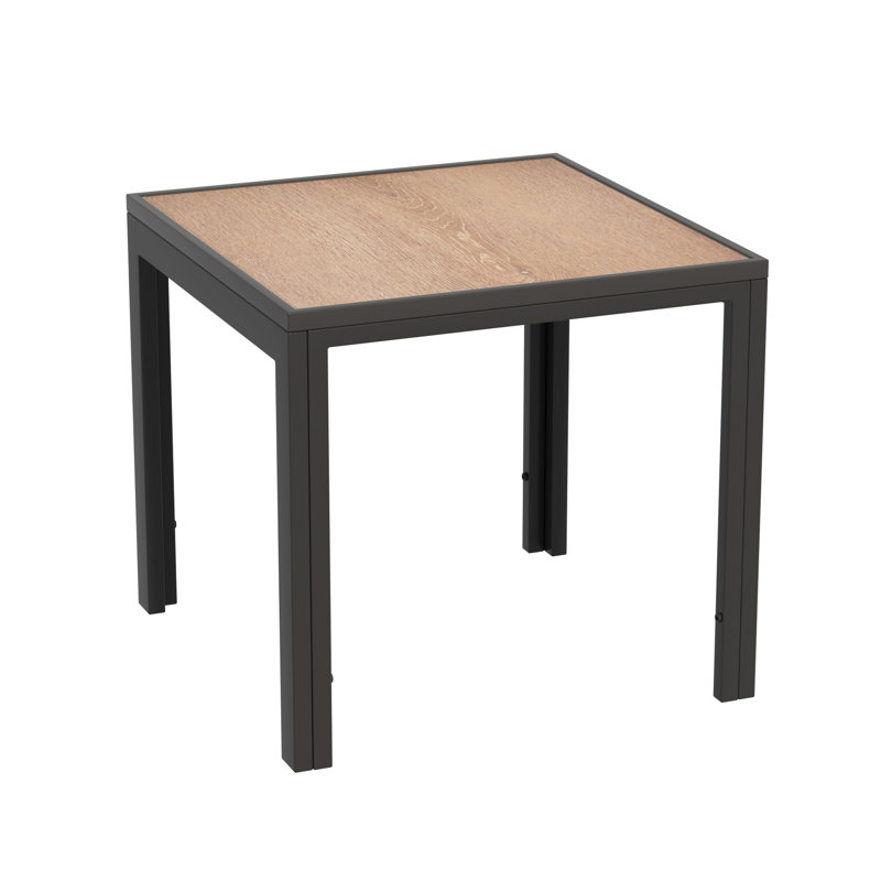 Table d'appoint carrée de patio avec cadre thermolaqué pour l'extérieur