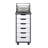Solid Wood Roll Cart & Storage Chest 6 Drawer Gray & White-467244024