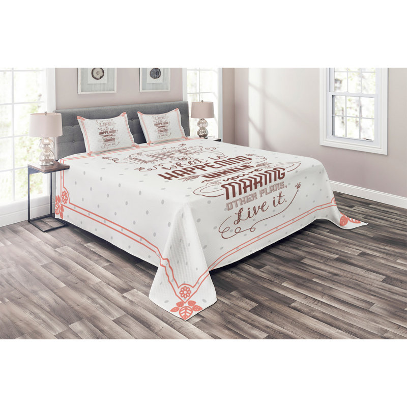 Modern & Contemporary Polyester Coverlet, Queen Bedspread + 2 Shams