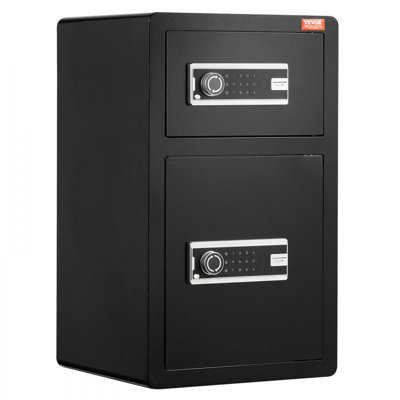 Double Door 3.5 cu.ft Safe Box with Key Lock Password Fireproof Bag Black,organize cash, passports, jewelry, gold, watches and documents