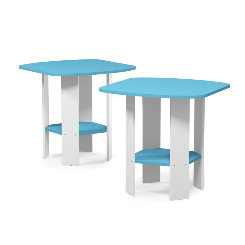 Alastair Side Table, Light Blue, White