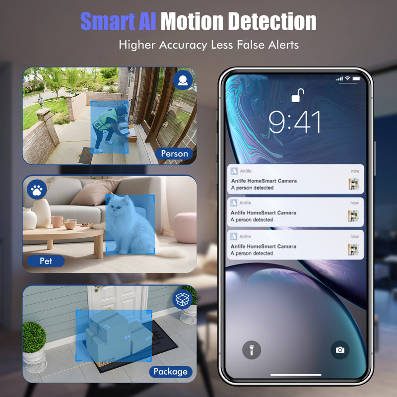 360 Wireless Home Camera With Artificial Intelligence Motion Tracking And Solar Energy