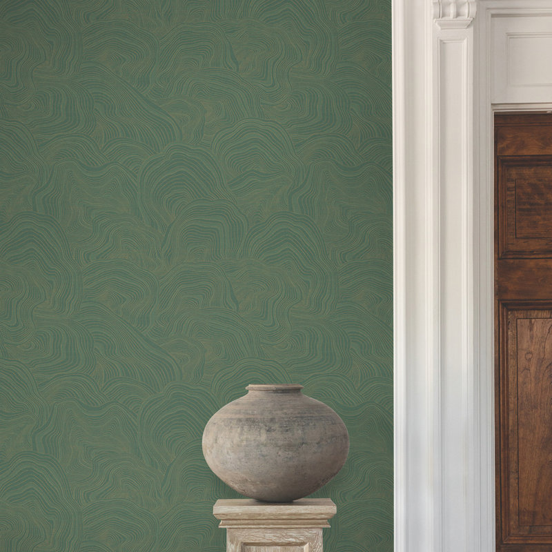 Geodes Abstract Metallic Wallpaper Double Roll, Green