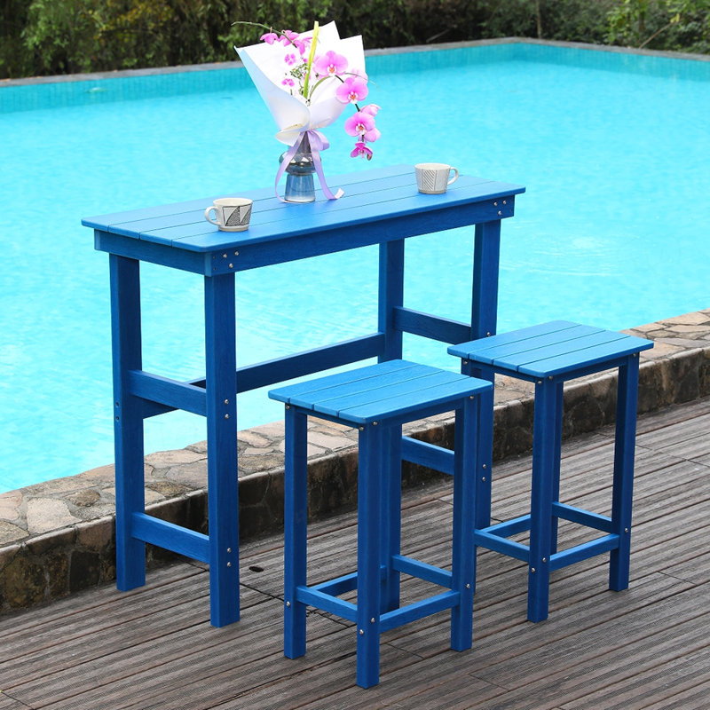 Ensemble de table de bar et chaises d'extérieur en PEHD