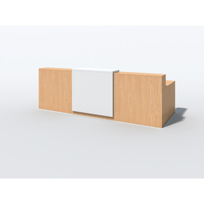 2 Person Rectangle Synthetic Laminate Reception Desk