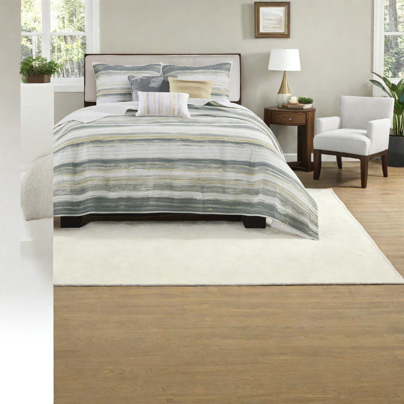 Ensembles de literie confortables en coton, courtepointe jaune avec style moderne pour la maison