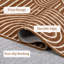 Tapis d'intérieur ultra-doux et lavable Modern Rhythm Melody Camel, 152 x 213 cm (5 x 7 pi), 350 g/m², à poils longs, pliable et imprimé, avec envers en TPR, idéal pour le salon, la chambre, la salle à manger et la décoration intérieure.