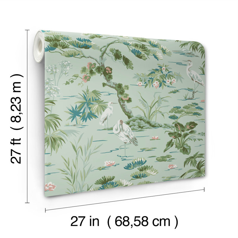 Bridgewater Floral Wallpaper Double Roll by Ronald Redding, Mint