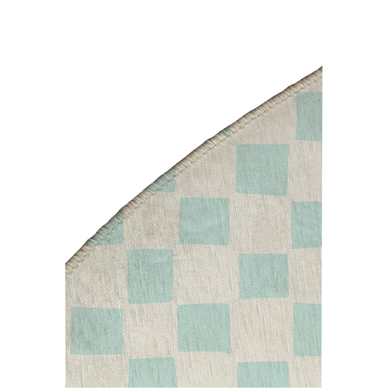 Checkered Non-Slip Outdoor Rug, Round 5'
