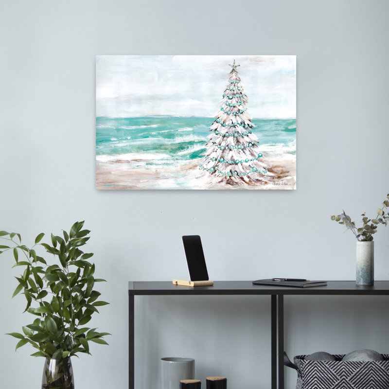 Arbre de Noël côtier abstrait, art côtier, H 16 po x l 24 po