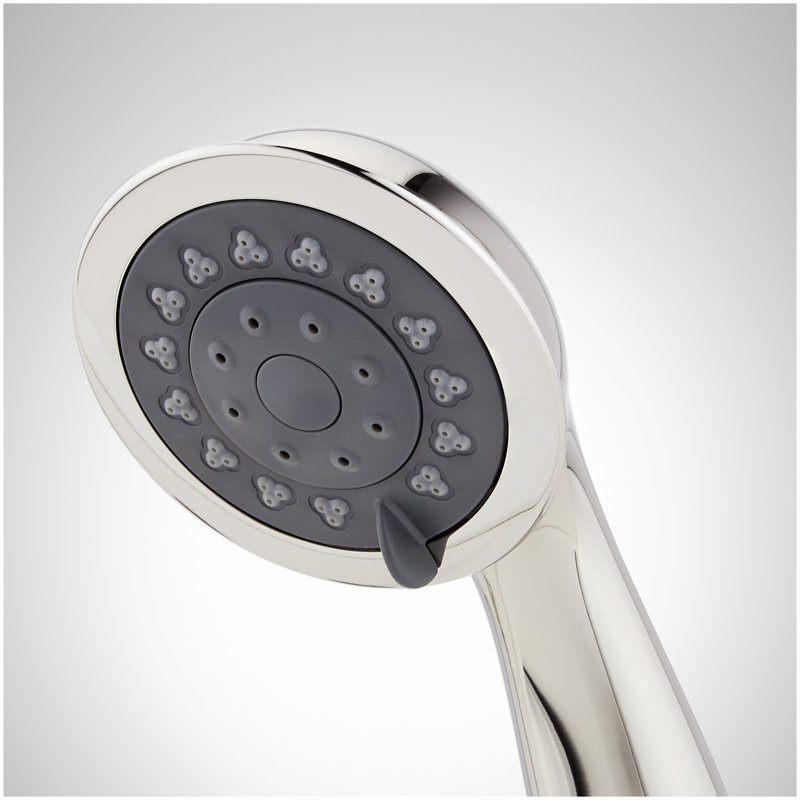 Robinet de baignoire romaine à 4 trous avec douchette et valve Pendleton - Nickel poli, Nickel poli