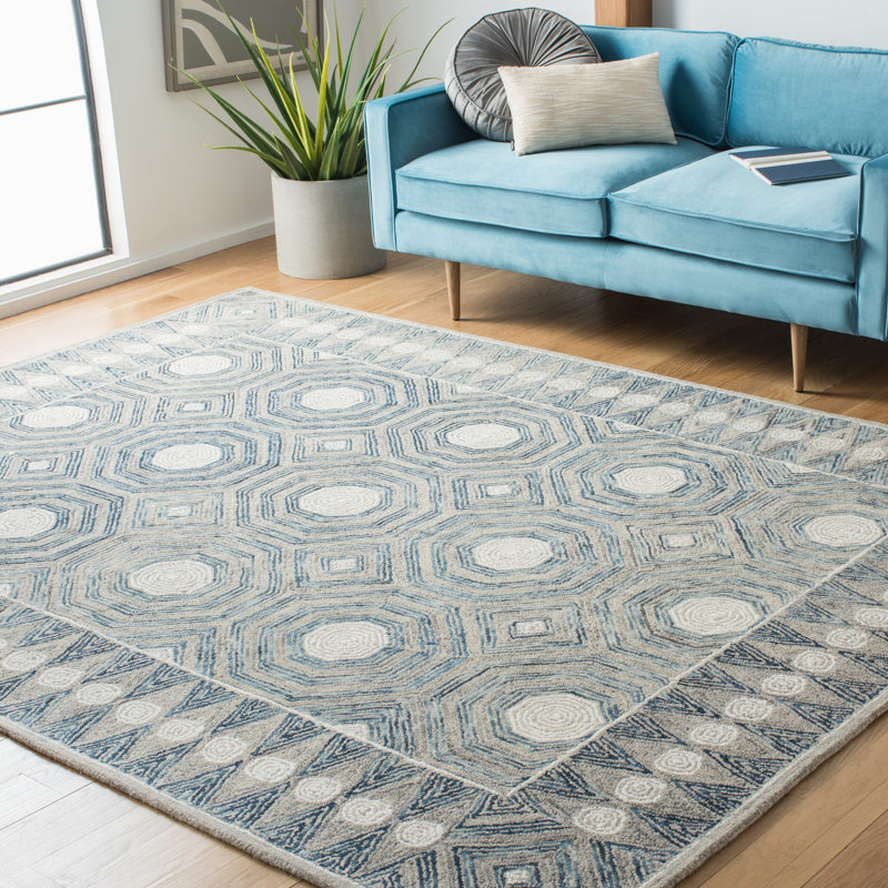Tapis oriental en laine et coton touffeté à la main avec latex Deleon, Rectangle 8 pi x 10 pi