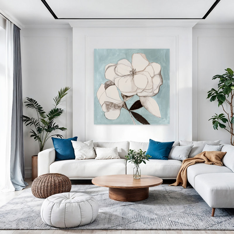«I Delicate Elegant Minimalist Nature Flower Art», H 48 po x l 48 po