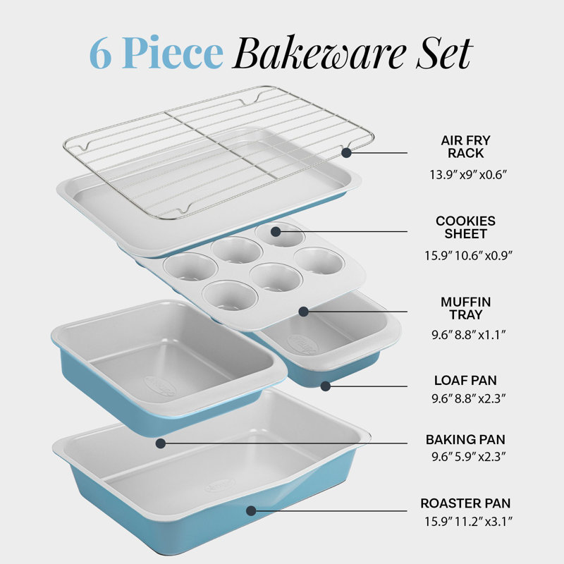 Ensemble de plats de cuisson 6 pièces Gotham Steel, Bleu