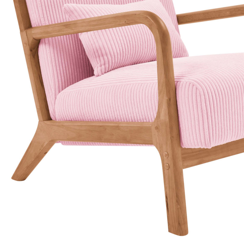 Fauteuil rembourré en velours côtelé Corduroy avec tissu durable et coussin de dossier inclus pour une assise confortable