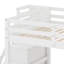 Lit mezzanine double avec escalier et tablettes de rangement, garde-robe intégré et lumières DEL blanches