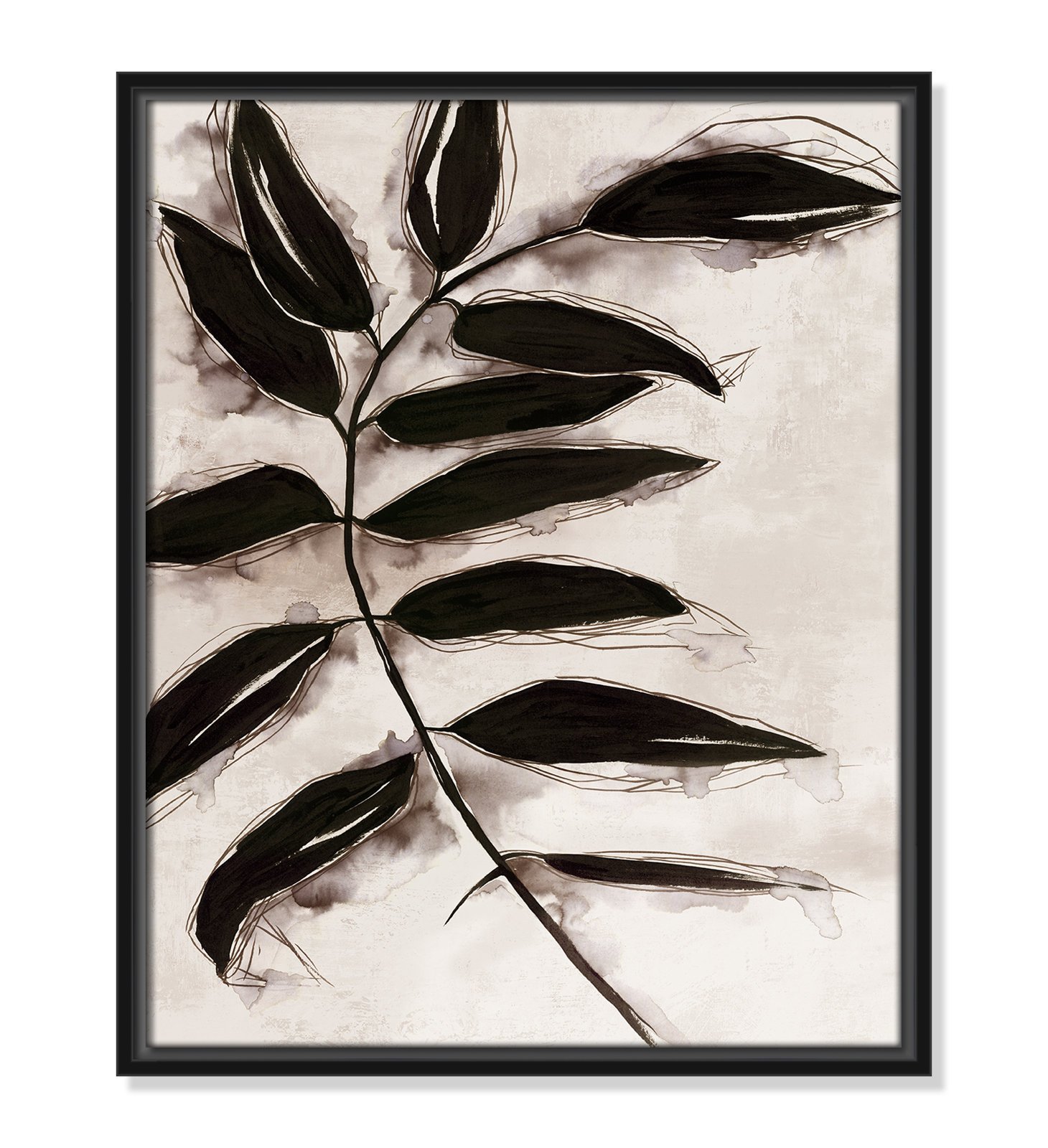 Leaves "Leaves II" Print, Black Framed, 21.5" H x 17.5" W x 2" D