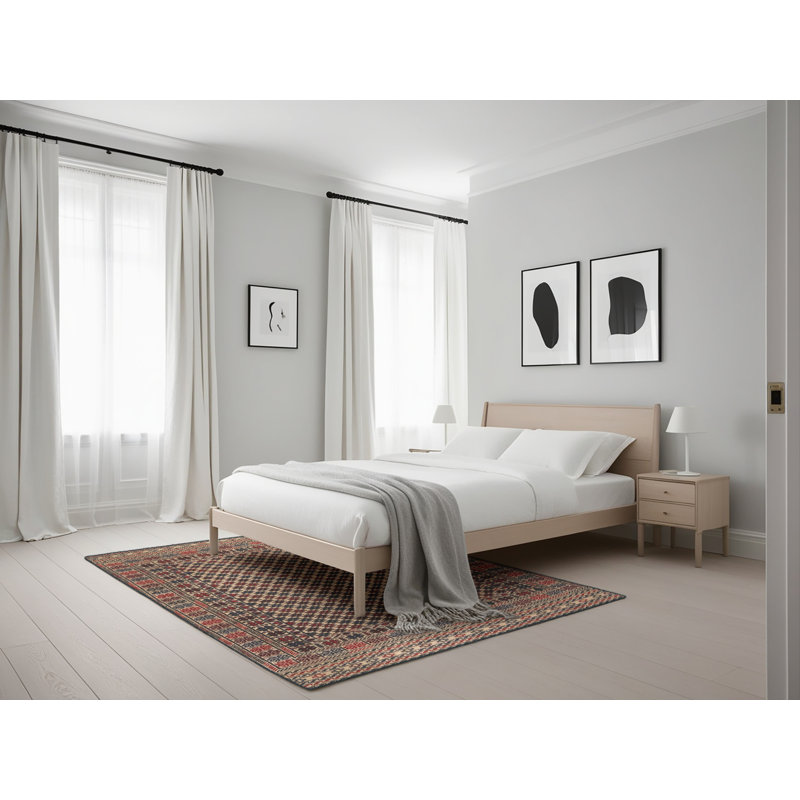 Tapis orange/bleu traditionnel, Rectangle 5 pi x 7 pi