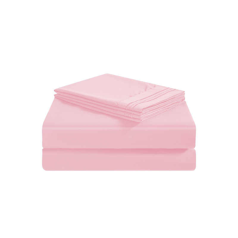 Premium Rayon from Bamboo Sheet Set Deep Pockets, Cooling, Ultra Soft and Breathable, Pink