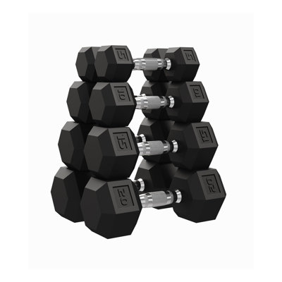Paire de haltères hexagonales - fonte recouverte de caoutchouc, poignée antidérapante, entraînement à la maison
