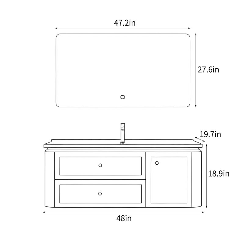 Meuble-lavabo de style crème français