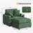 41‘’W Corduroy Chaise Lounge Sofa Upholstered Oversized Chair with Ottoman-1785721112