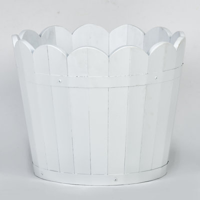 Padminie Wood Barrel Planter
