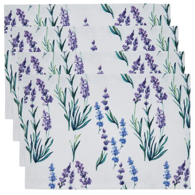 Garden Lavender Print Placemats 13 X 19 Inch, Set Of 4 