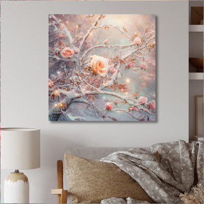 «Peach Garden Of Roses II», reproduction d'art sur toile