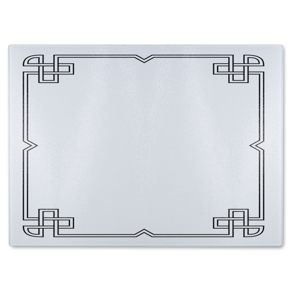 Roman Ornamental Frame Glass Chopping Board