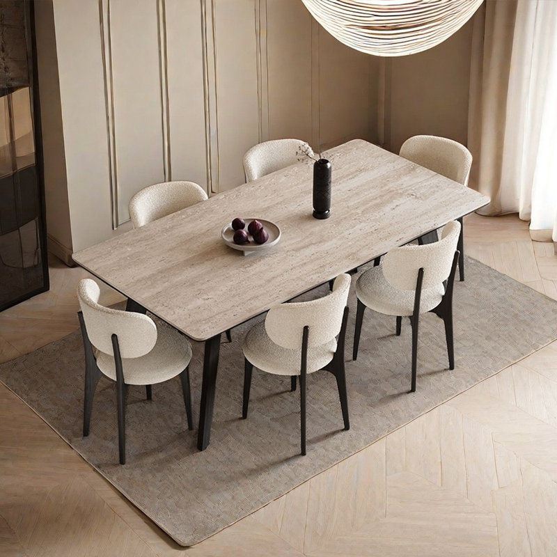 Ensembles de table de salle à manger de style français, rétro, moderne et simple, H 29,53 po x L 55,12 po x l 31,5 po