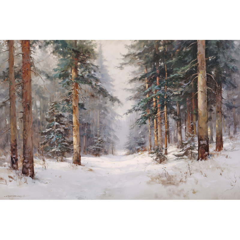 «Soft Winter Woodland Path», art mural sur toile tendue, 30 po x 40 po