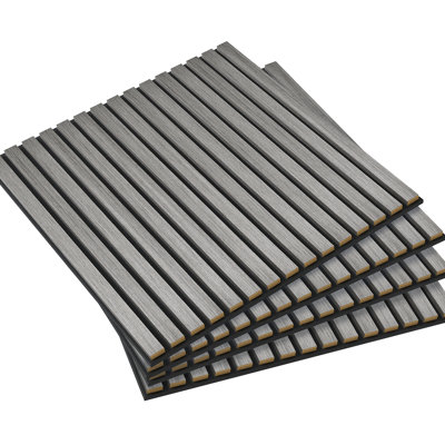 Panneaux muraux gris en faux bois 24 "X 3D - insonorisant pour une pièce calme et élégante qui ajoutera du style à l'intérieur de votre salle de bain