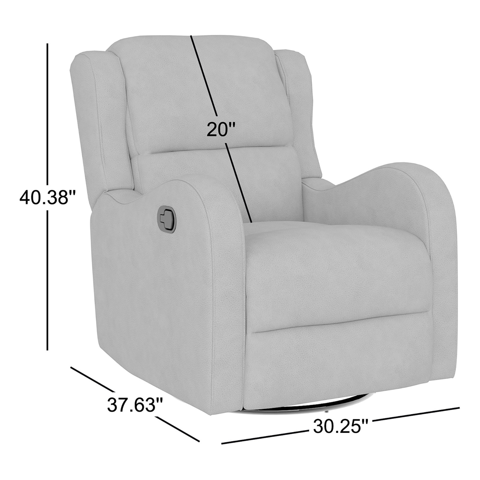 Auden Swivel Glider Recliner, Saddle Vegan Leather