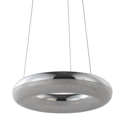 Luminaire suspendu en beignet à décor de sable à sucre Decor Beige et chrome
