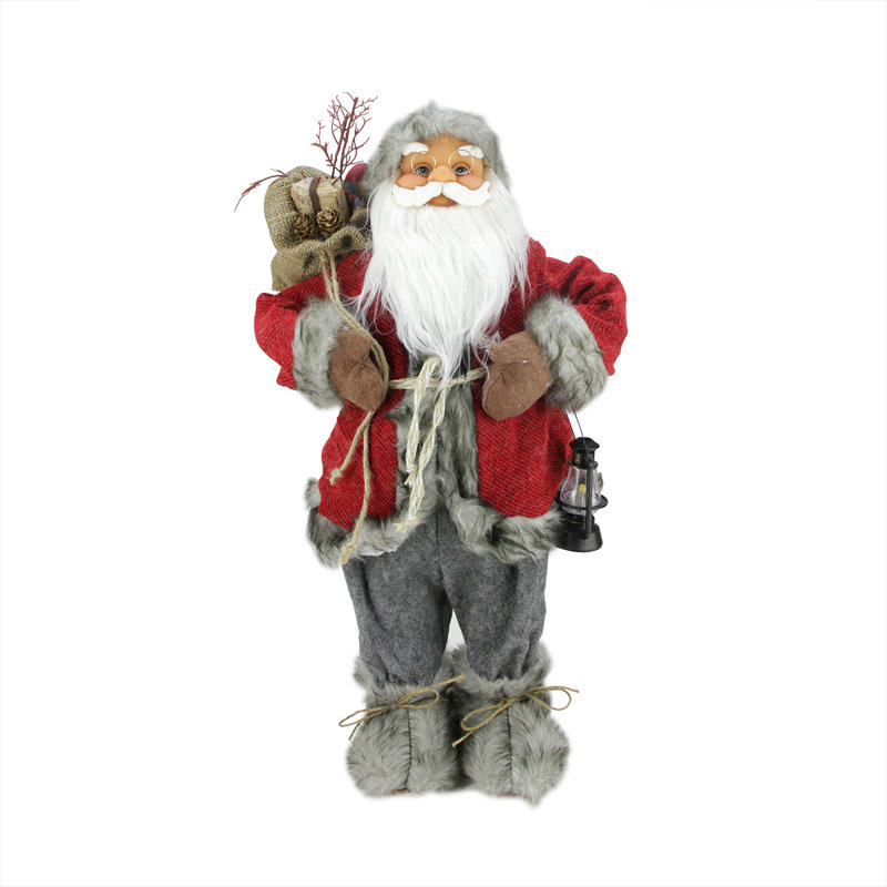 Figurine de père Noël debout 24 po avec lanterne Alaskan