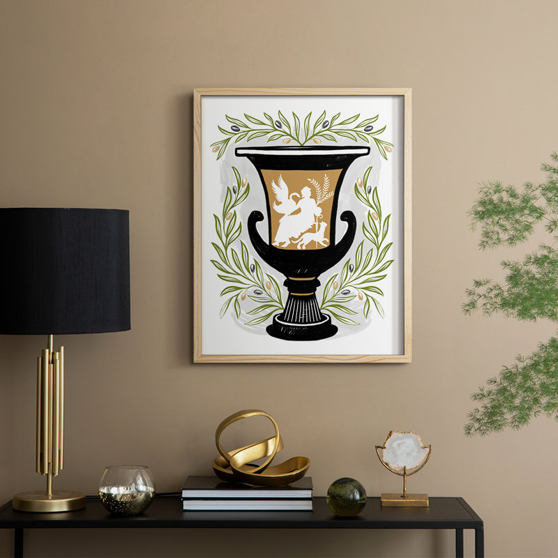 «Greek Vases I», reproduction encadrée - bois massif