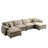 Oversized Modular Cushioned Sofa With Conversible Ottoman-106554204-115842505
