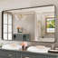 Miroir de salle de bain rectangulaire arrondi de 1,18 po avec cadre en alliage d'aluminium et verre trempé de qualité supérieure Lunara-96278792-96373849