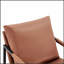 Fauteuil d'appoint moderne en similicuir, fauteuil rembourré simple avec structure en métal noir robuste, fauteuil de lecture industriel pour salon, chambre, bureau, salle d'attente-855777207