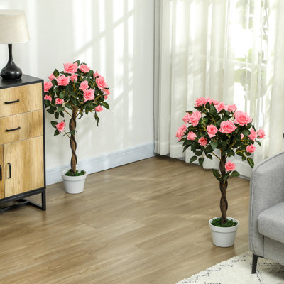 90cm Faux Rose Tree Plant in Pot