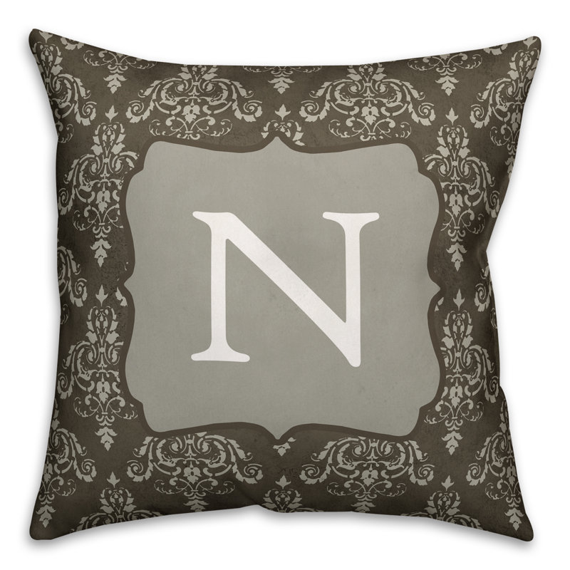 Damask Reversible Throw Pillow, N
