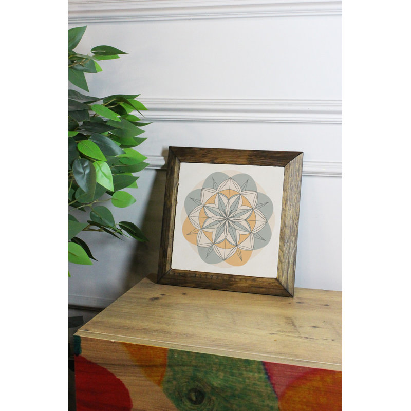 Élégante peinture encadrée décorative, art 100% pierre, 6,1 x 6,1 pouces | Cadre en bois de qualité supérieure, épaisseur: 0,8 po | Imprimé UV pour des couleurs éclatantes | Parfait pour la décoration intérieure, le salon et le bureau