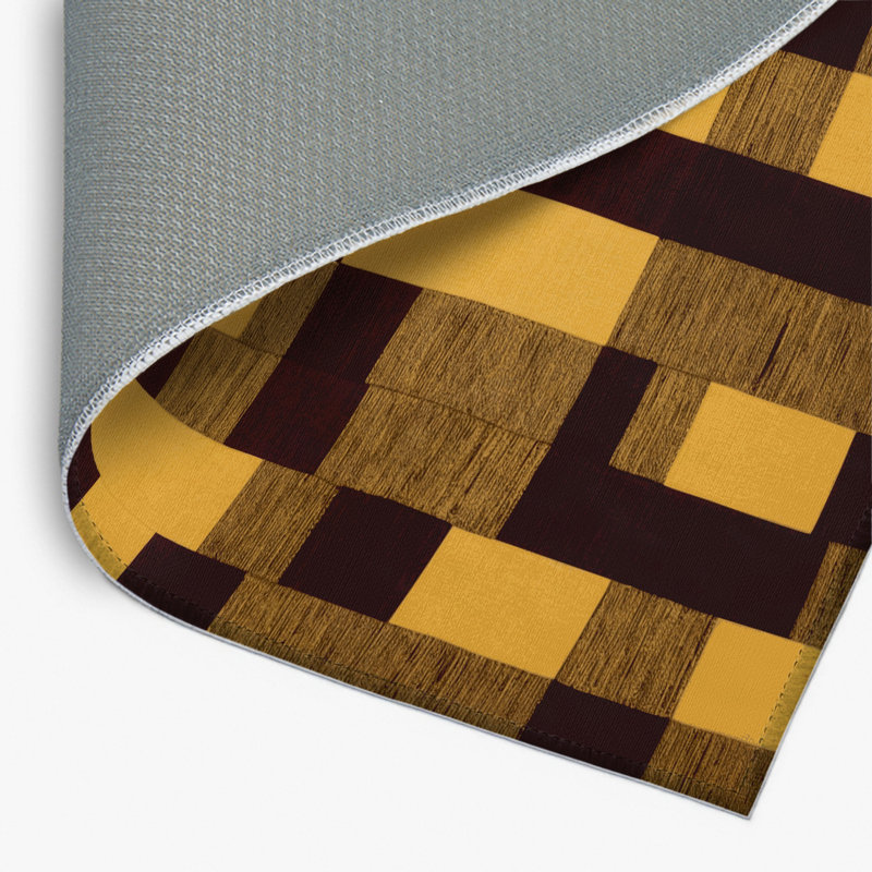 Tapis d'intérieur et d'extérieur à carreaux brun, Rectangle 4pi x 6 pi