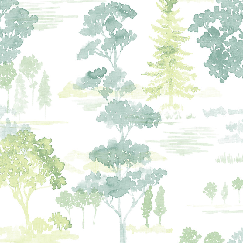 Rouleau de papier peint l 33 pi x p 20,5 po Emond, Vert / bleu sarcelle / turquoise