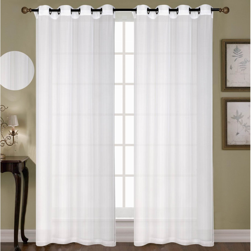 Mcelvain Linen Semi Sheer Window Curtain Pair