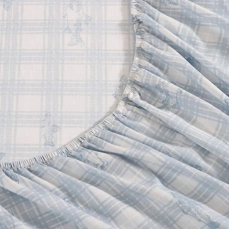 Ensemble de draps en polyester Shasta Lake, Ensemble de draps pour grand lit avec 2 taies d'or, À carreaux Methow
