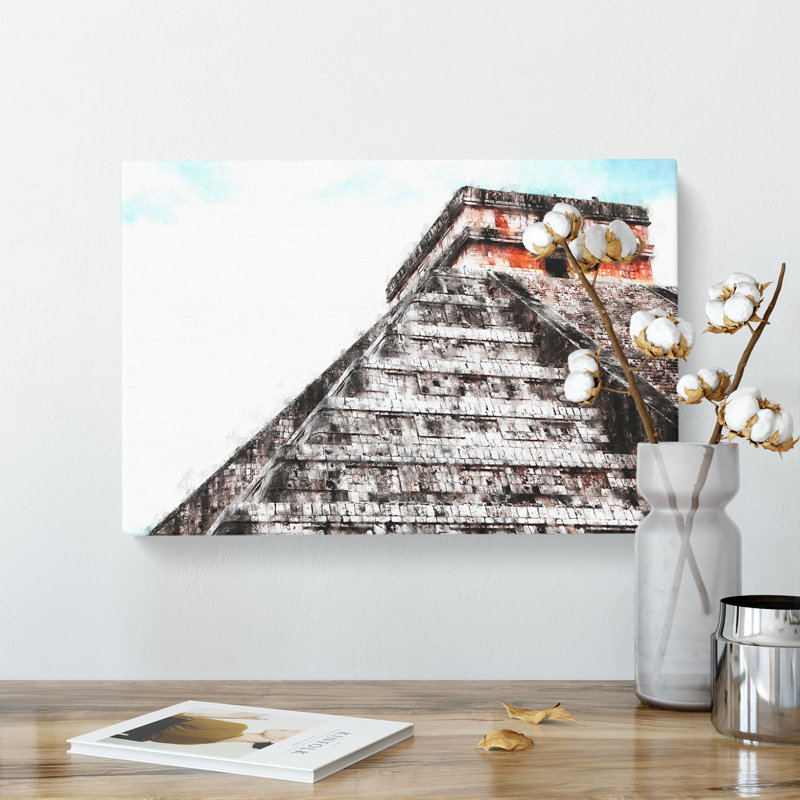 Mayan Pyramids Of Chichen Itza - Wrapped Canvas Print, 40cm H x 60cm W x 3cm D