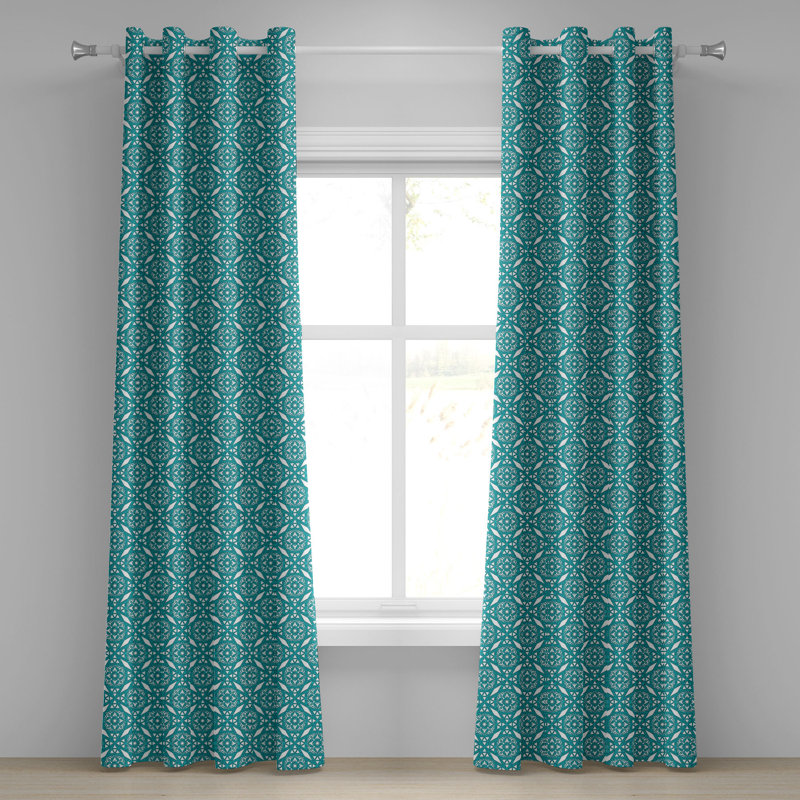 Rideau décoratif à œillets 2 panneaux Dakota Fields, 50 po x 54 po, bleu sarcelle, L 50 po x L 120 po